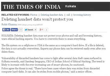 Deleting handset data won't protect you